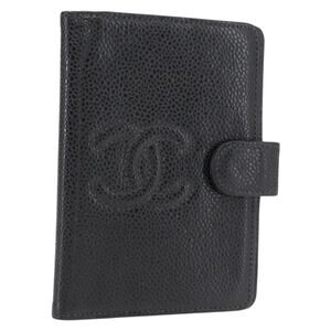 Chanel Day Planner Cover Caviar Skin Black Gold CC